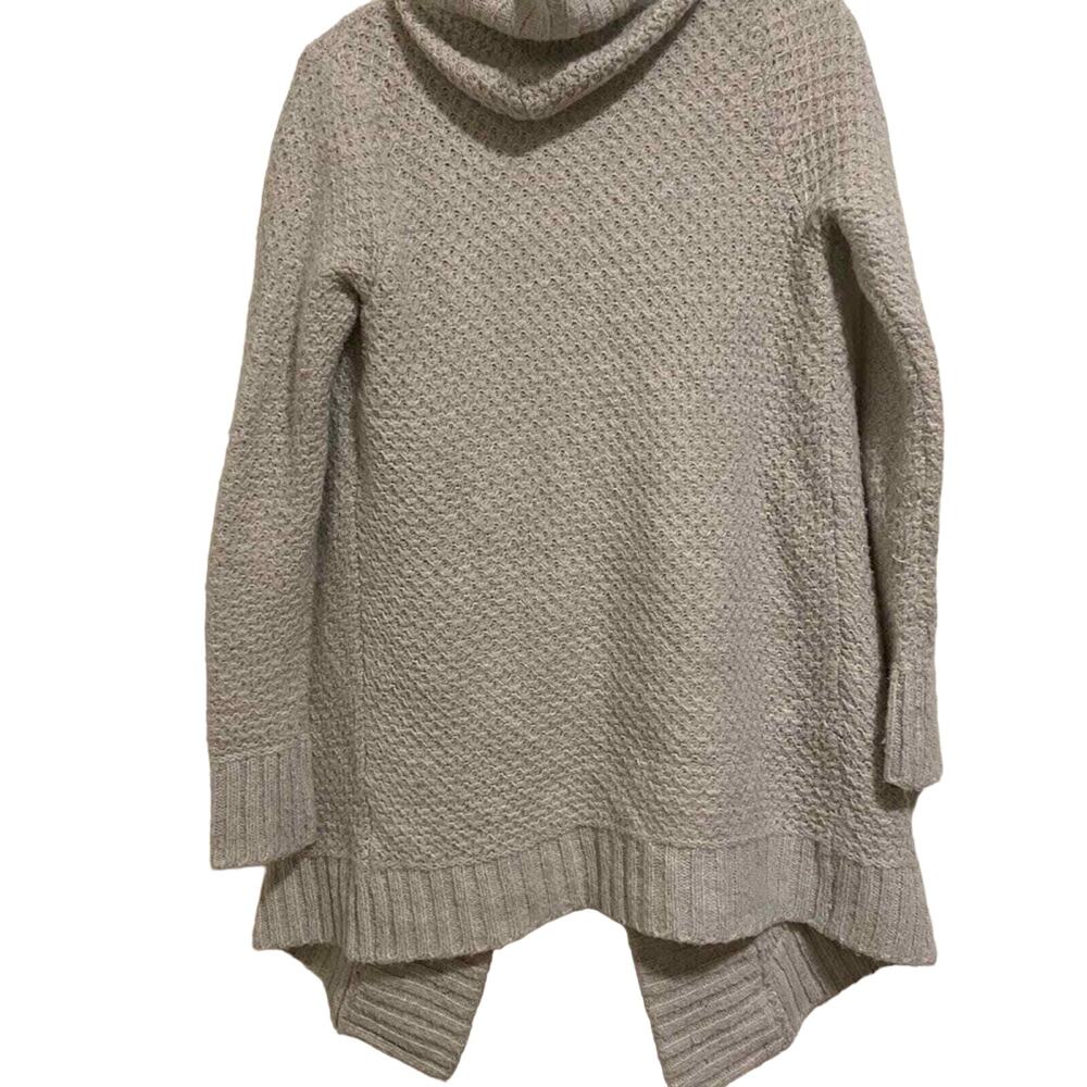 Abercrombie & Fitch Oversized Hooded Knit Cardigan Small | Light Oatmeal Color - Picture 5 of 6